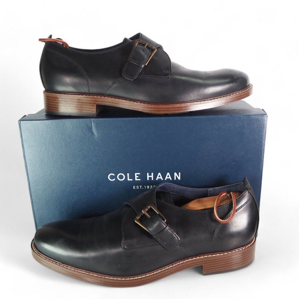 Cole Haan Kennedy Grand OS Single Monk‎ Strap Oxfords Black C26115 Men's 10M